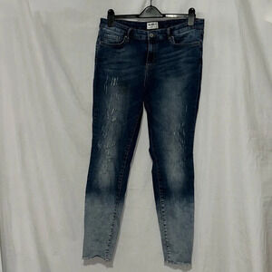 women's William Rast acid wash distressed raw hem skinny jeans size 32